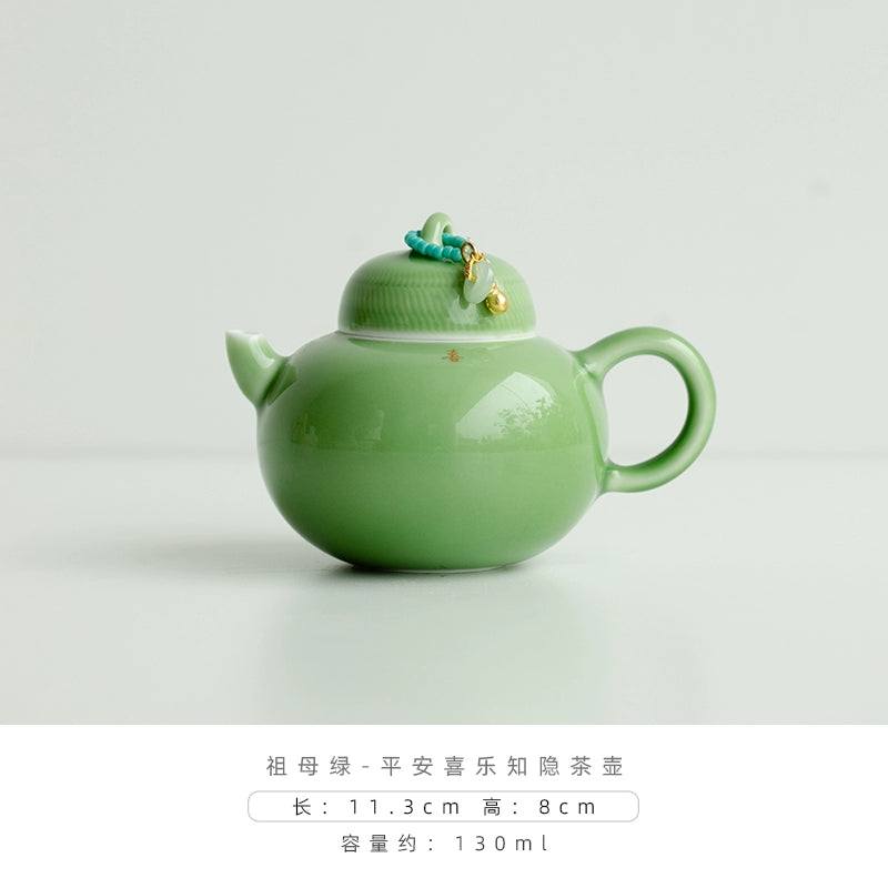 Emerald Ceramic Teapot Single Teapot