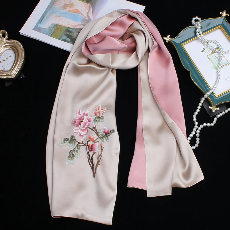 Suzhou embroidery hand-embroidered silk scarf
