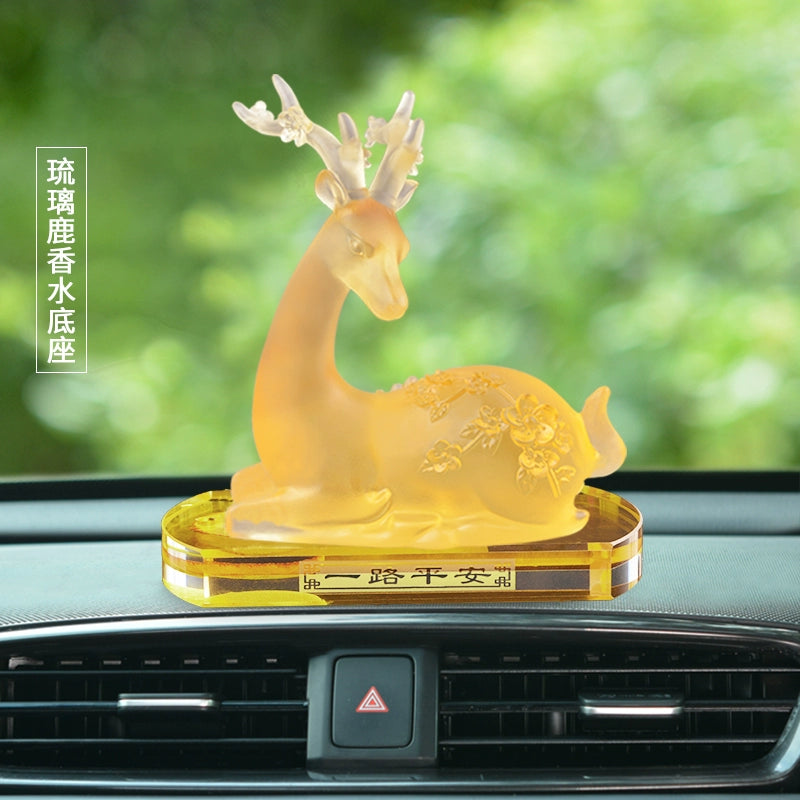 Crystal Deer Perfume Base with Agate Buddha Beads