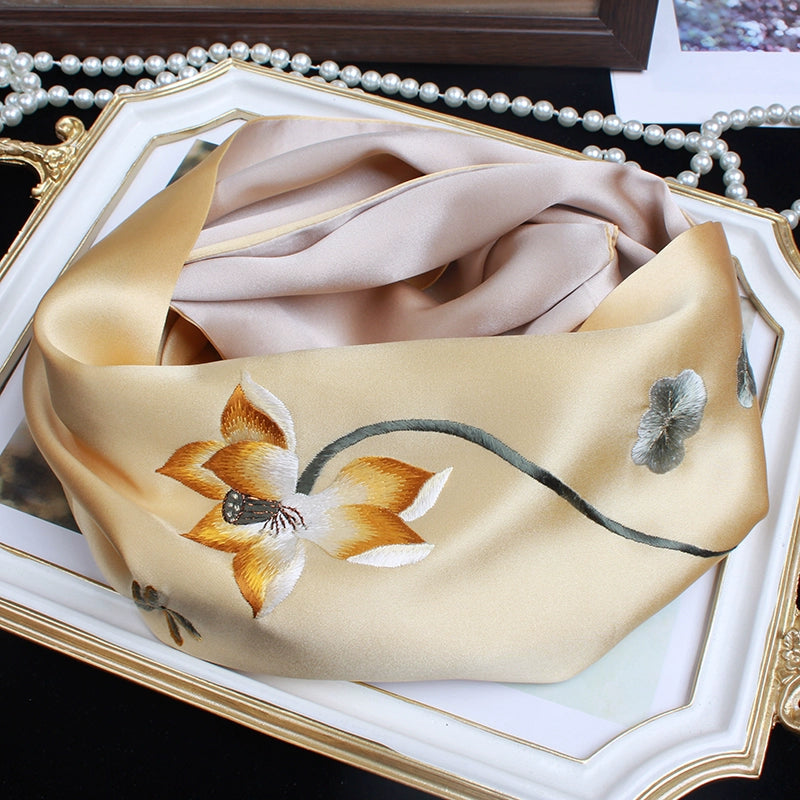 Suzhou embroidery hand-embroidered silk scarf