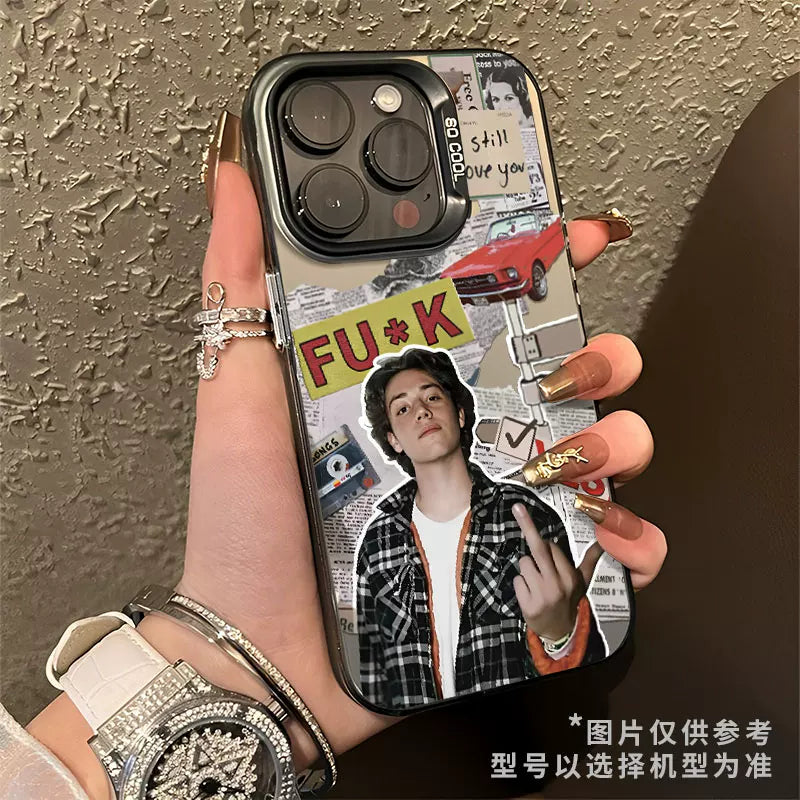 Shameless, unscrupulous Carl, with a high-end phone case.