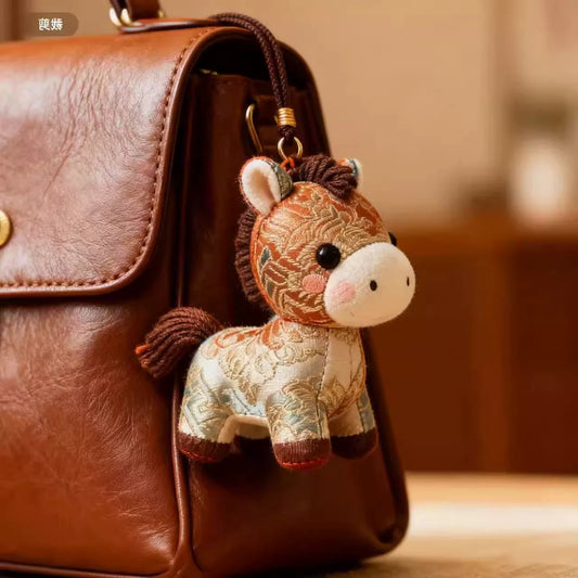 Horse pendant, Year of the Horse mascot, "Success Upon Arrival" doll backpack charm.