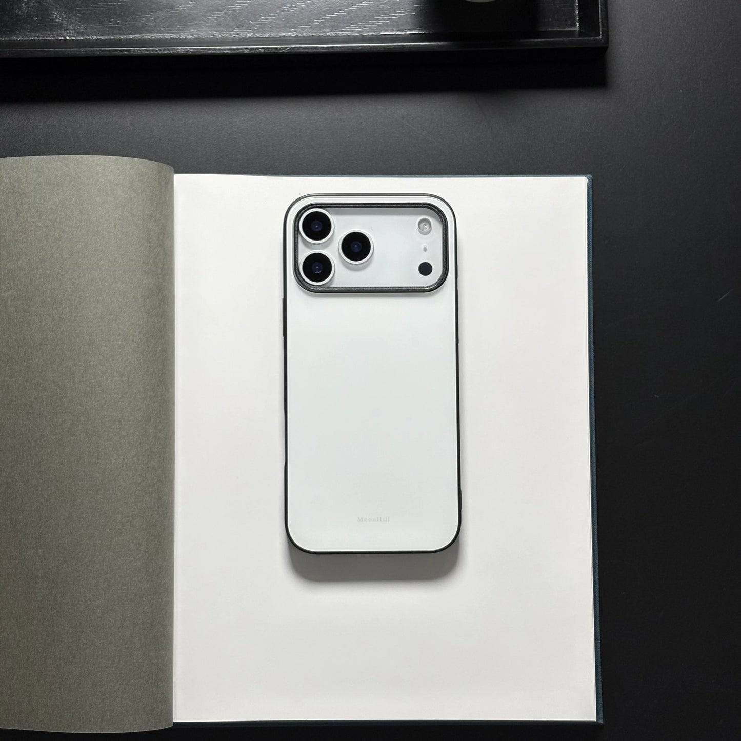 White cloud non-slip full-coverage glass premium phone case