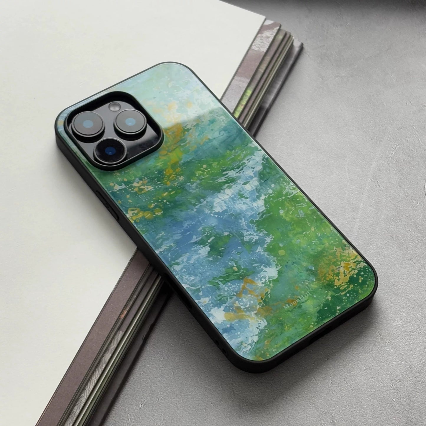 Summer-themed oil painting style, anti-slip, full-coverage glass, original design, premium new phone case.