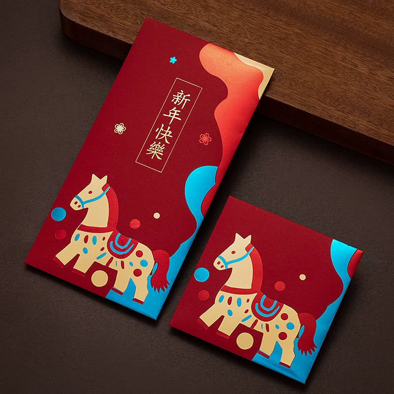 Creative Gold-Stamped Red Envelopes for Children during the Year of the Horse Chinese New Year