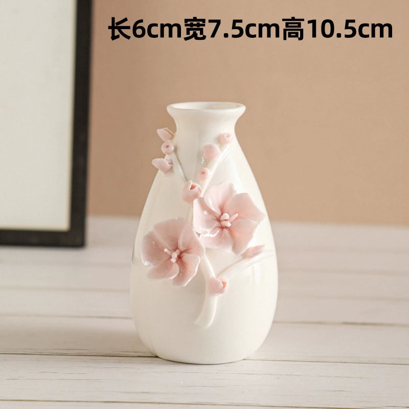 Hand Kneaded Ceramic Flower Branch Vase Flower Insert Set