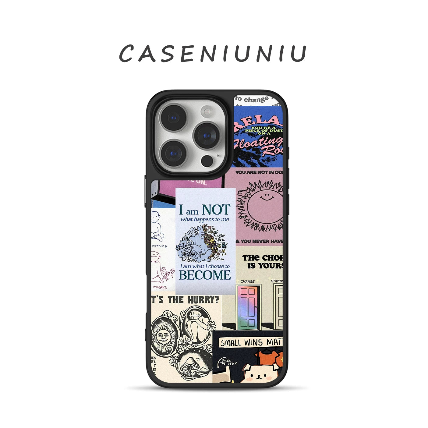 American retro cyberpunk collage manifesto magnetic phone case