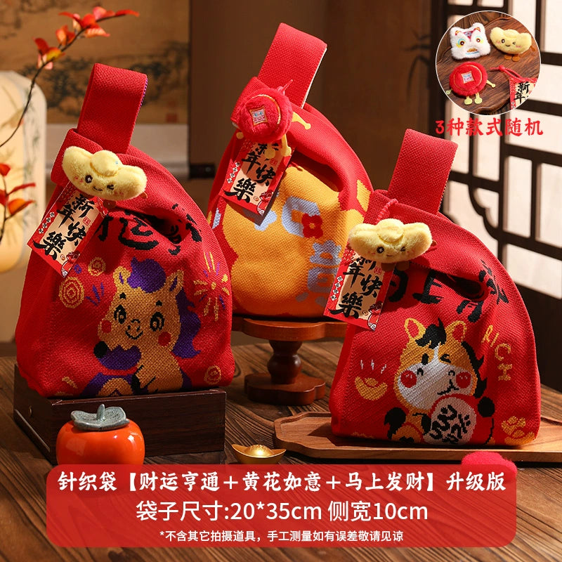 2026 New Year’s Day & Spring Festival Year of the Horse Knitted Tote Bag