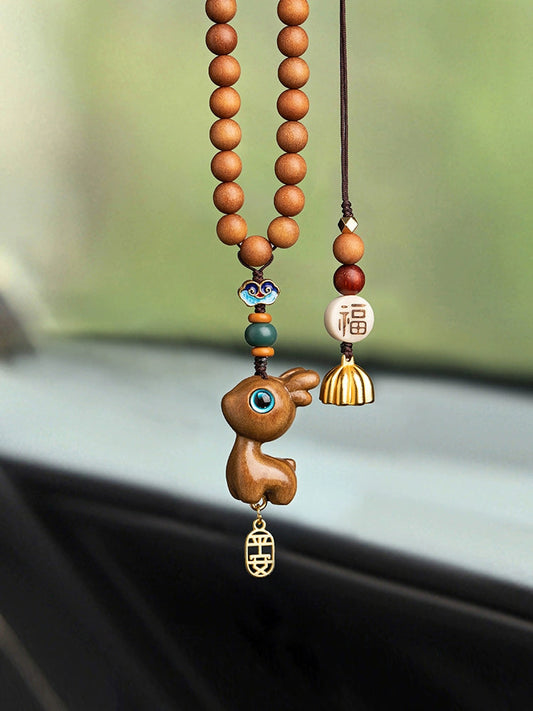 Cute Deer Sandalwood Car Pendant