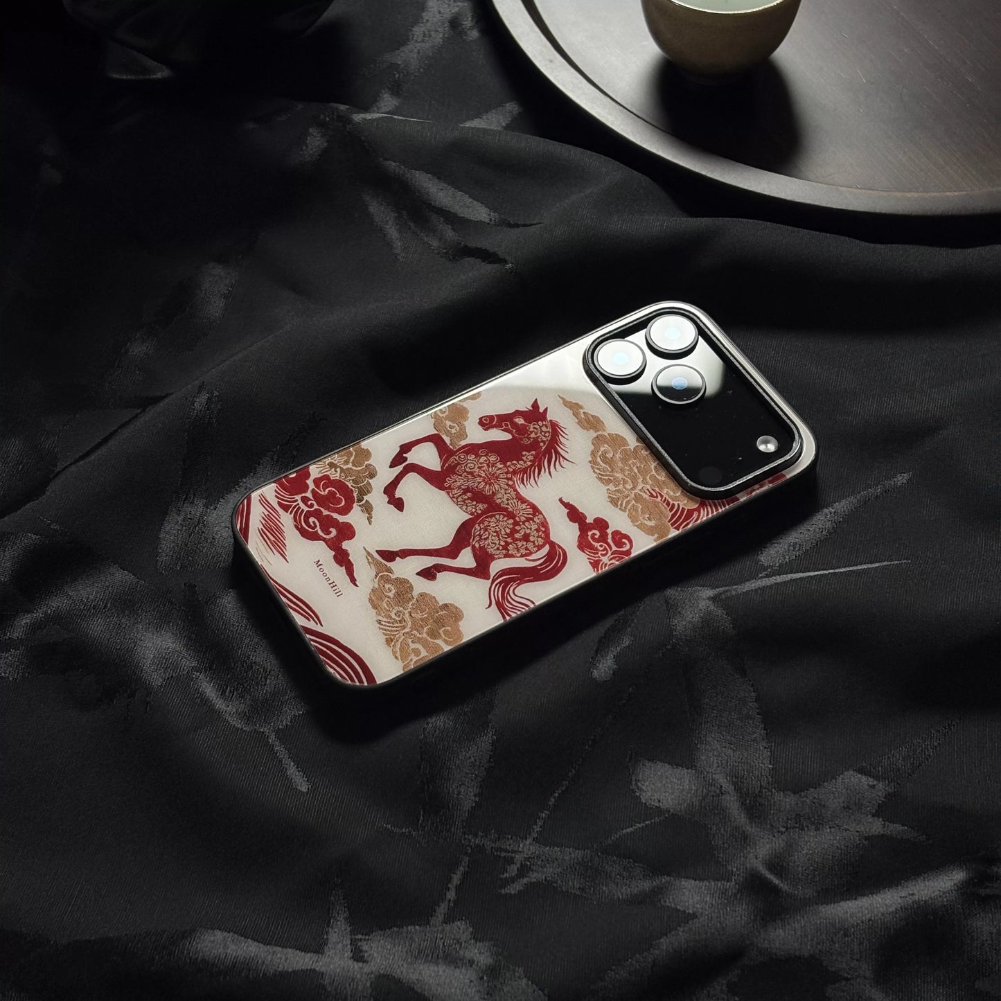 Red Horse Blessing Art Painting Anti-slip Full Coverage Glass Original Premium Phone Case