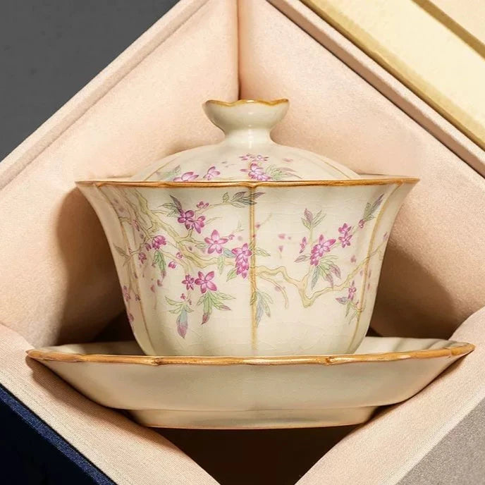 120 ML Ru Kiln Plum Blossom Gaiwan