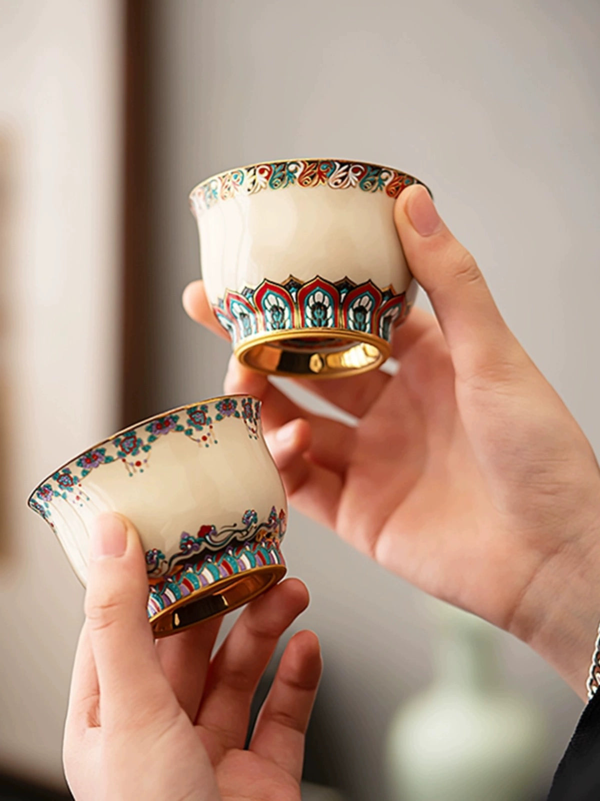 Dunhuang Murals Teacup with Gilded Accents