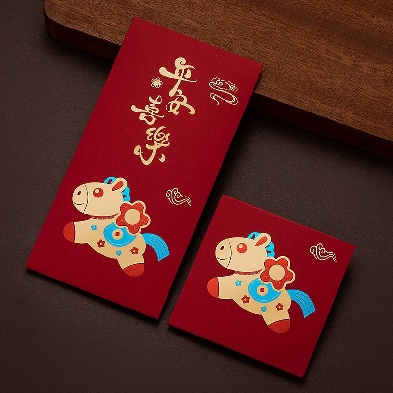 Creative Gold-Stamped Red Envelopes for Children during the Year of the Horse Chinese New Year