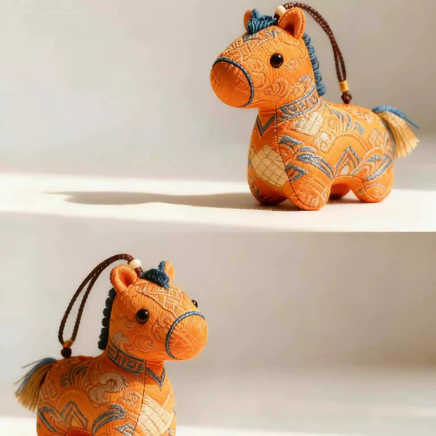 Cute and lucky pony embroidered pendant, a mascot for the Year of the Horse 2026, perfect as a gift for family.