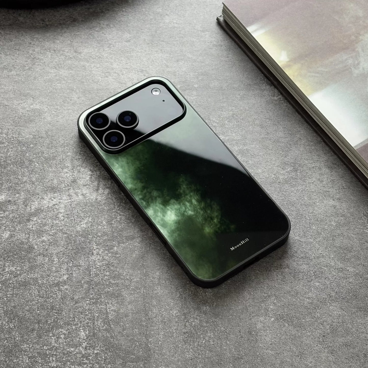 Serene forest art design anti-slip full-coverage tempered glass premium phone case
