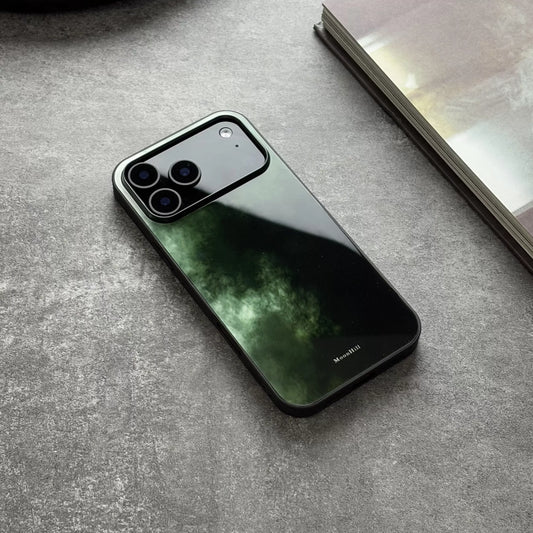 Serene forest art design anti-slip full-coverage tempered glass premium phone case