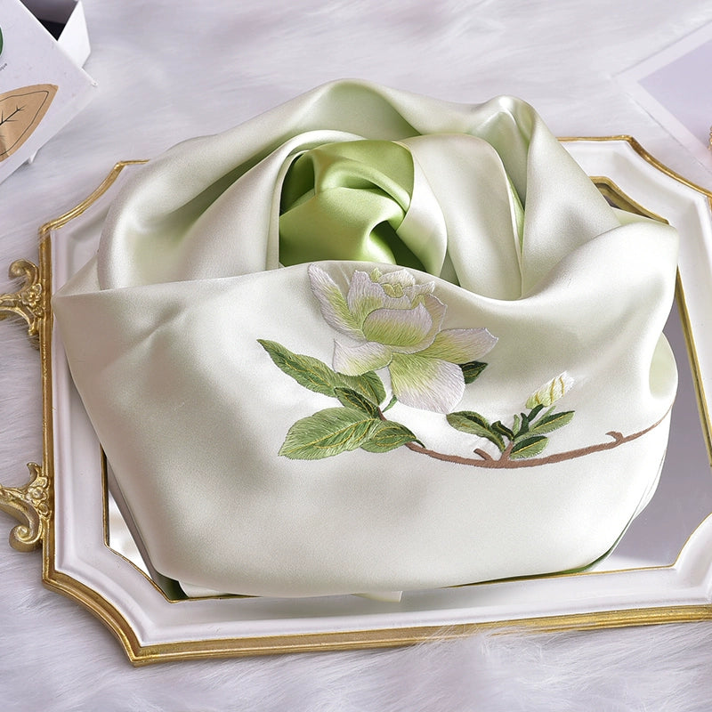 Shu Embroidery Handmade Embroidery Silk Scarf