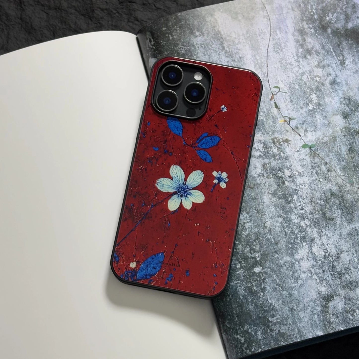 Burning White Orchid Full-Wrap Glass Original Design Premium Phone Case
