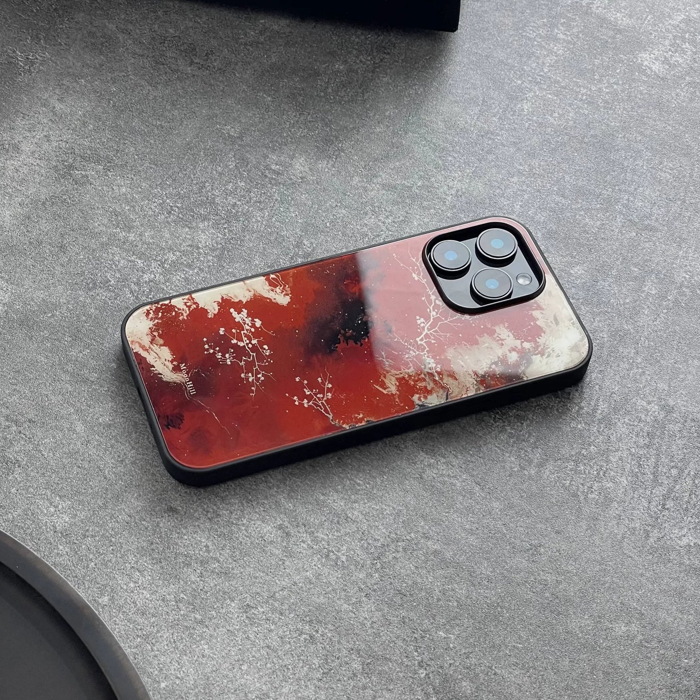 Nighttime snow scene abstract painting non-slip full-coverage glass original premium phone case