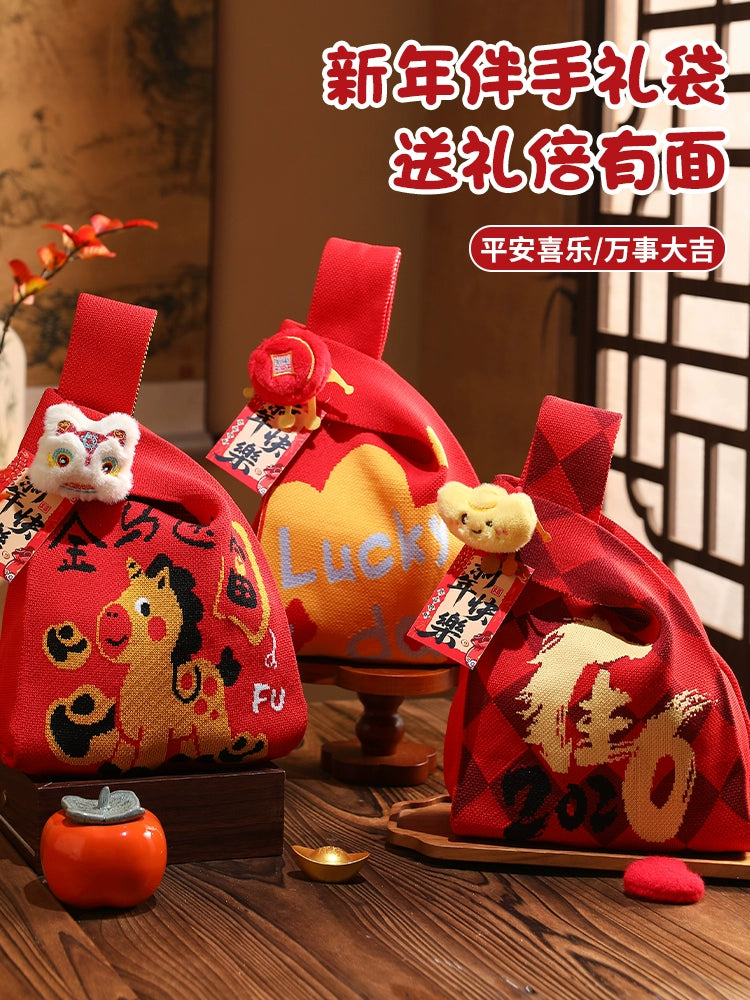 2026 New Year’s Day & Spring Festival Year of the Horse Knitted Tote Bag