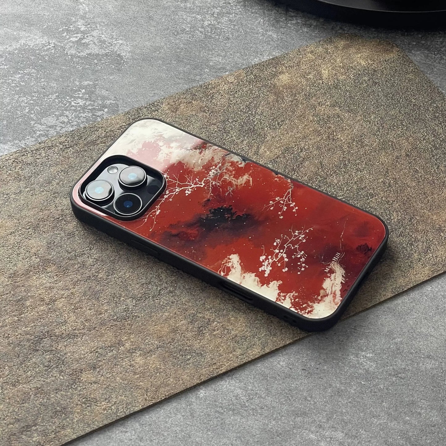 Nighttime snow scene abstract painting non-slip full-coverage glass original premium phone case