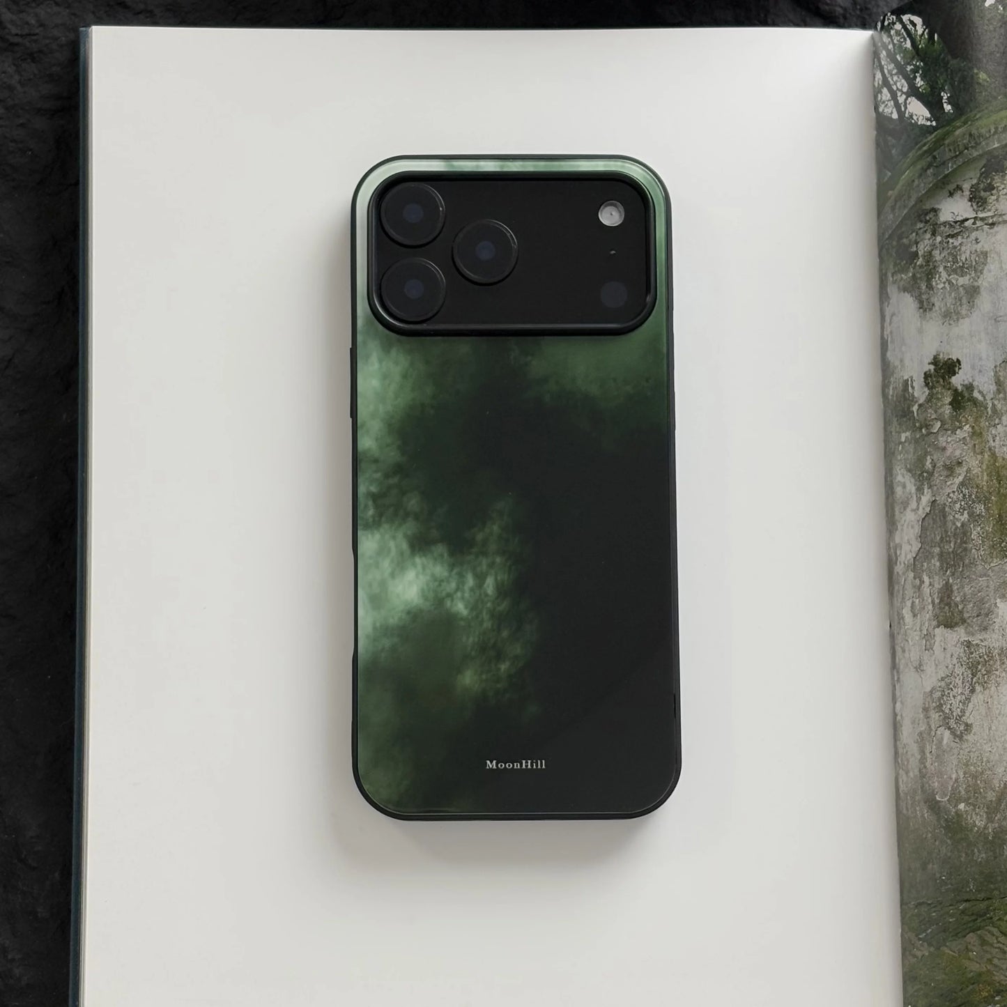 Serene forest art design anti-slip full-coverage tempered glass premium phone case