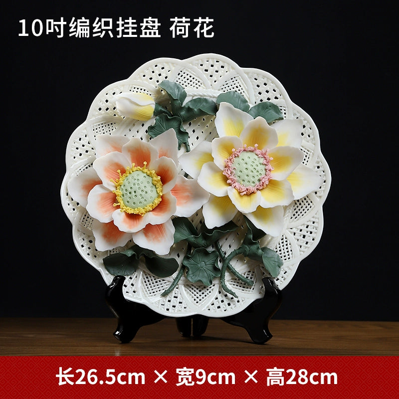 Ceramic Flower Tray Art Desktop Accessories