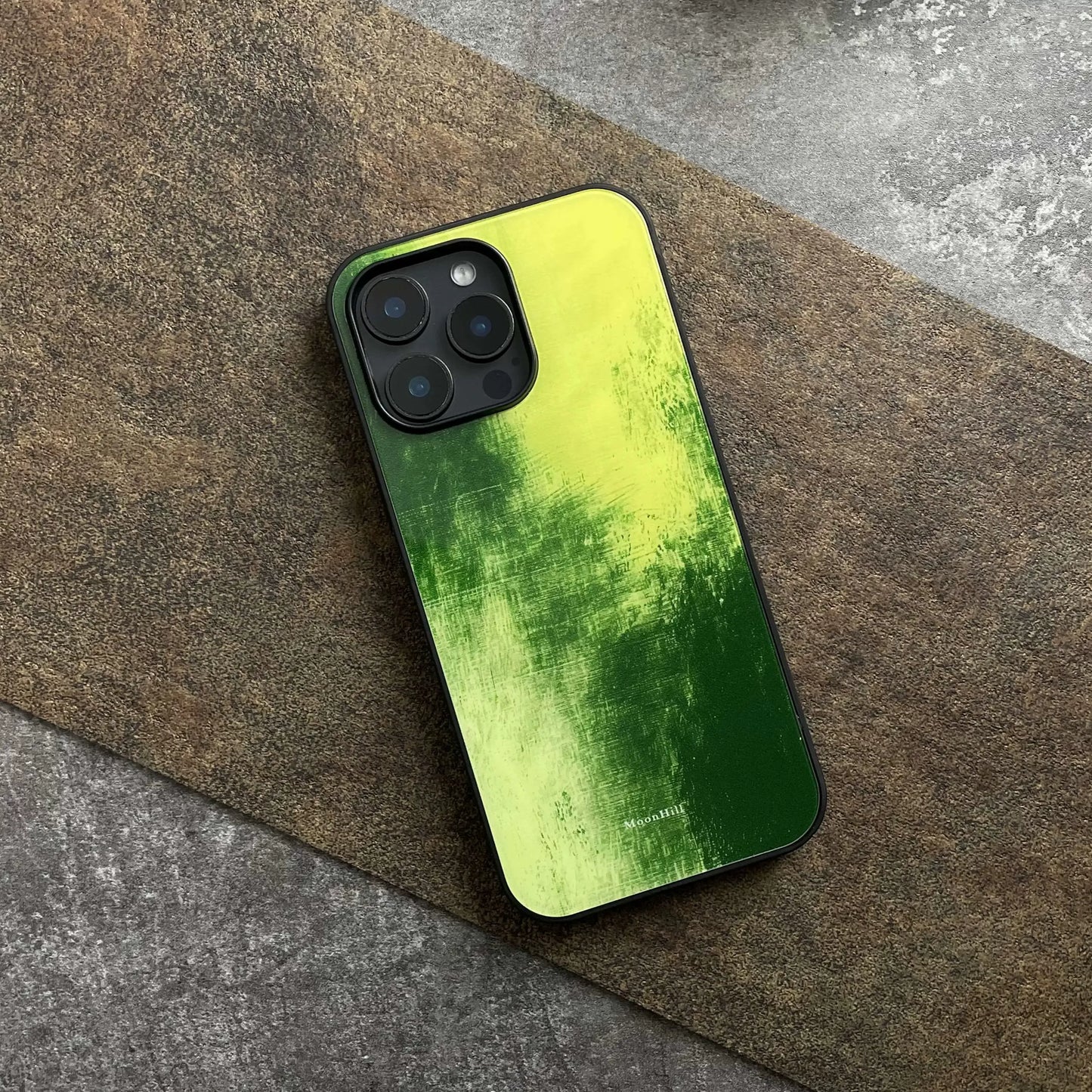 Green non-slip full-coverage glass original design premium phone case