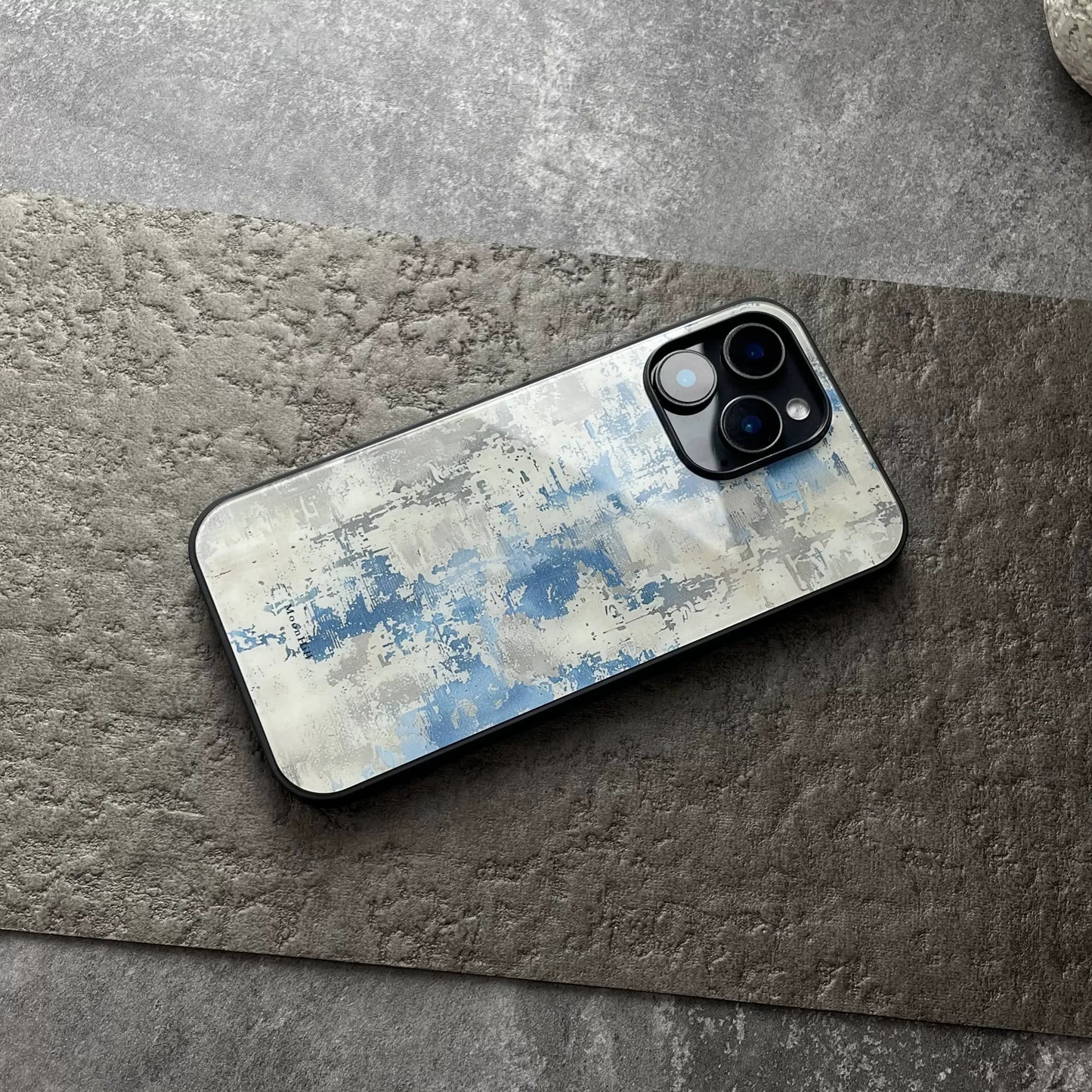 Blue non-slip full-coverage glass original design premium phone case