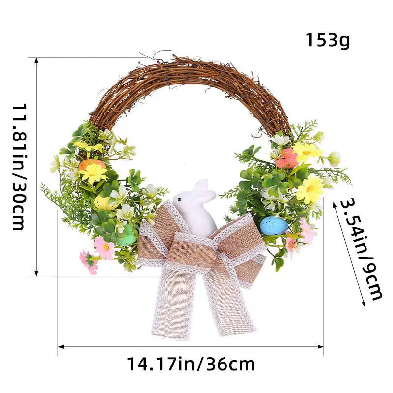 Easter Bunny Wreath Foam Egg Artificial Plant Ring Decoration