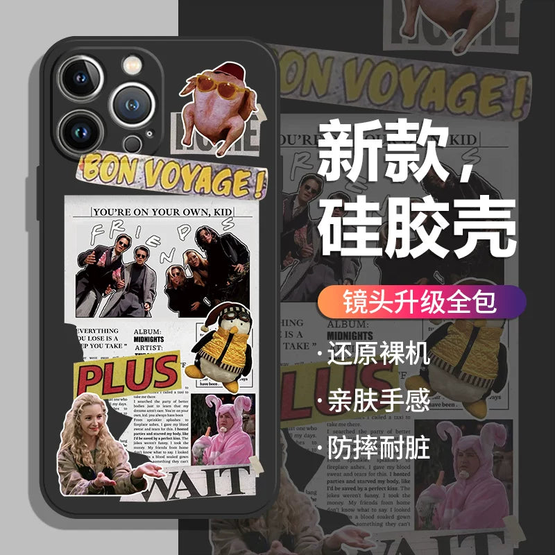 Retro Friends TV show quotes silicone phone case