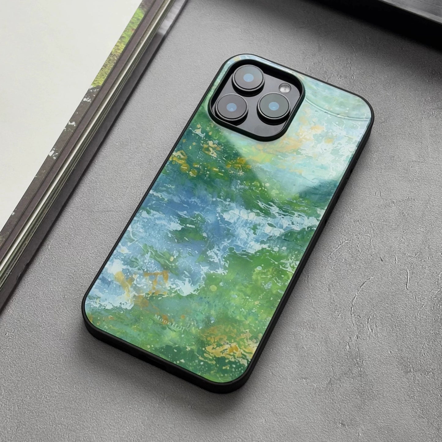 Summer-themed oil painting style, anti-slip, full-coverage glass, original design, premium new phone case.