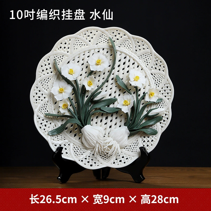Ceramic Flower Tray Art Desktop Accessories