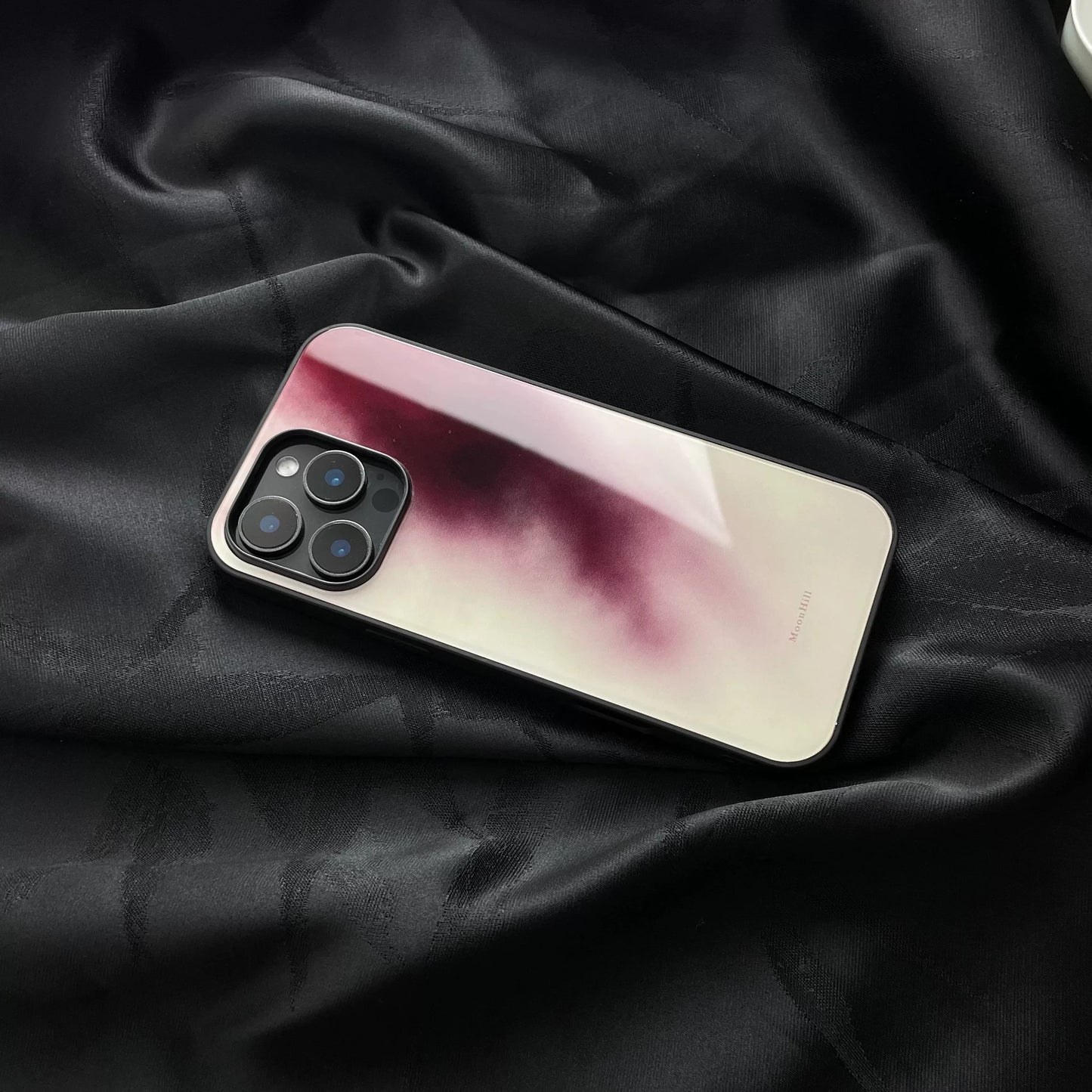 Purple ink painting style anti-slip full-coverage tempered glass premium phone case