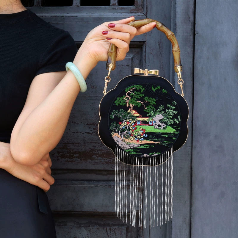 Chinese original antique spring color flow mouth gold bag