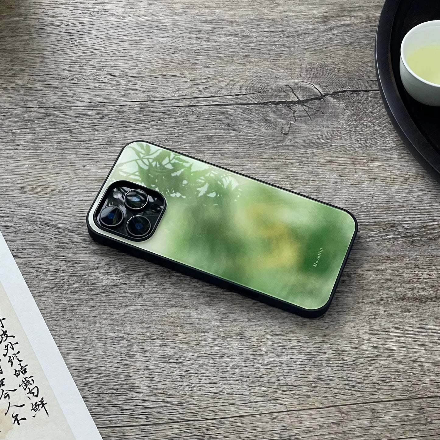 Yellow-green grass pattern, non-slip, full-coverage glass original premium phone case
