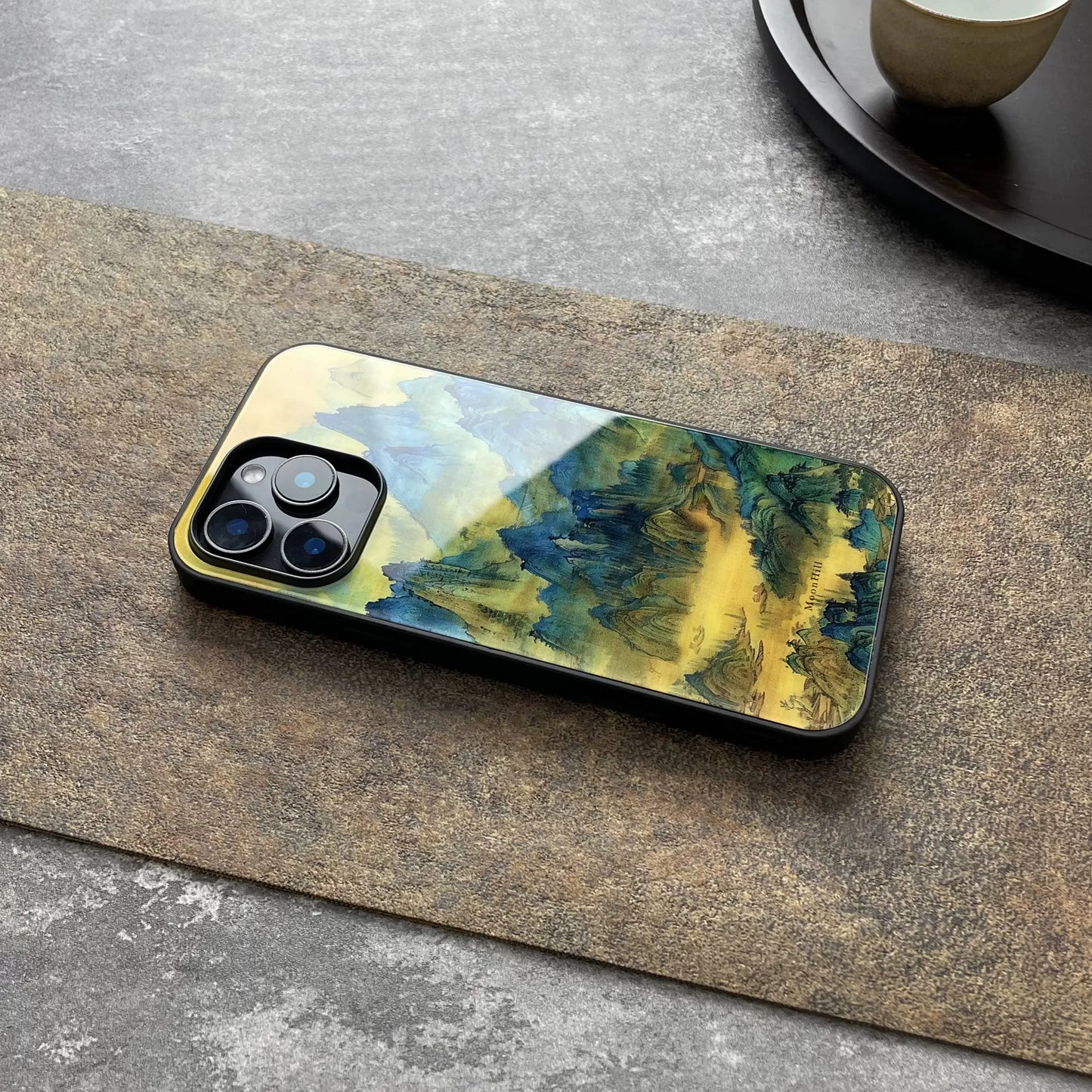 Beautiful mountain landscape art non-slip full-coverage glass original phone case