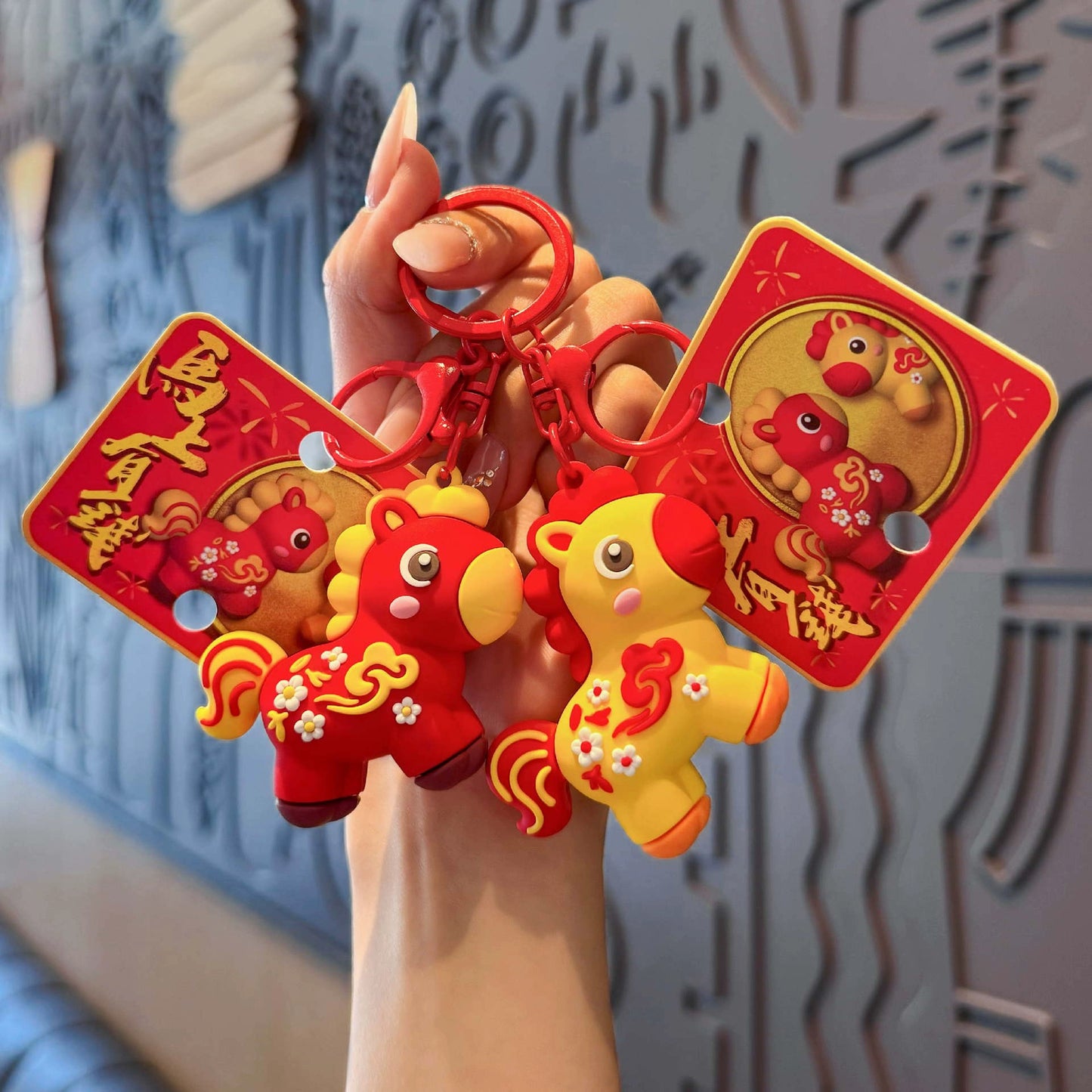 2026 Year of the Horse Mascot Hanging Ornament – “Immediate Wealth” Keychain