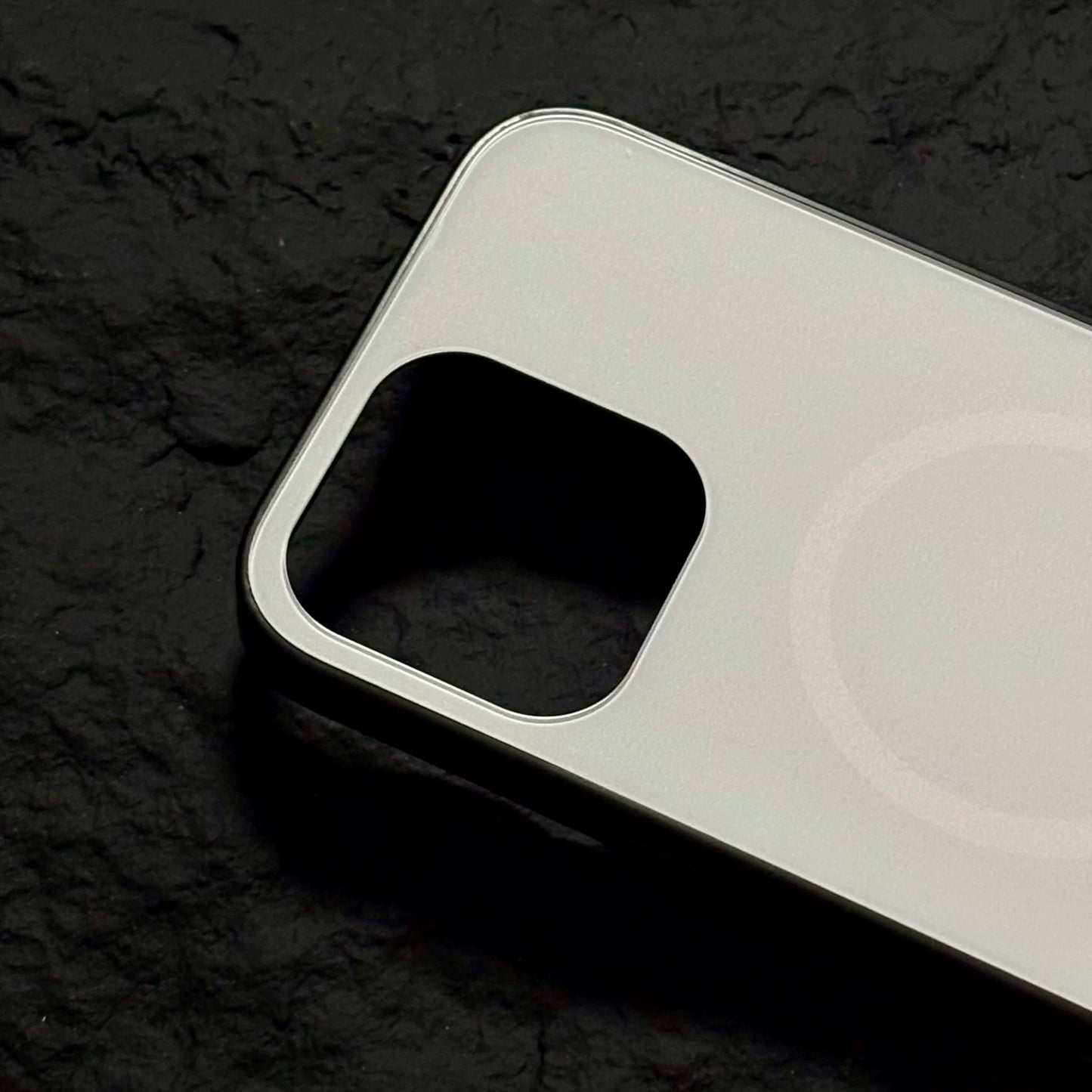 Milky white magnetic anti-slip full-coverage tempered glass premium phone case