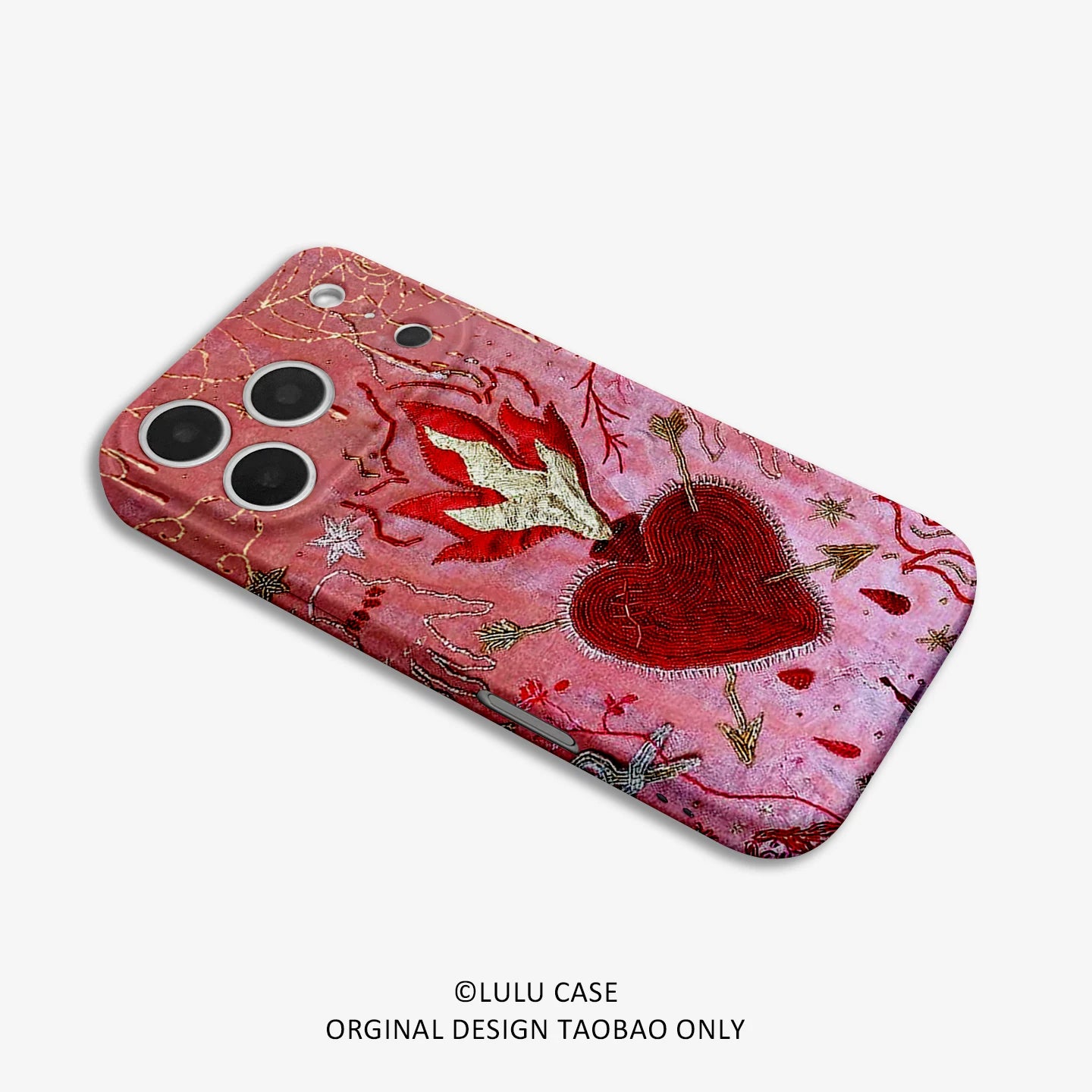 Retro Flame Heart Art Burning Magnetic Soft Case Phone Case