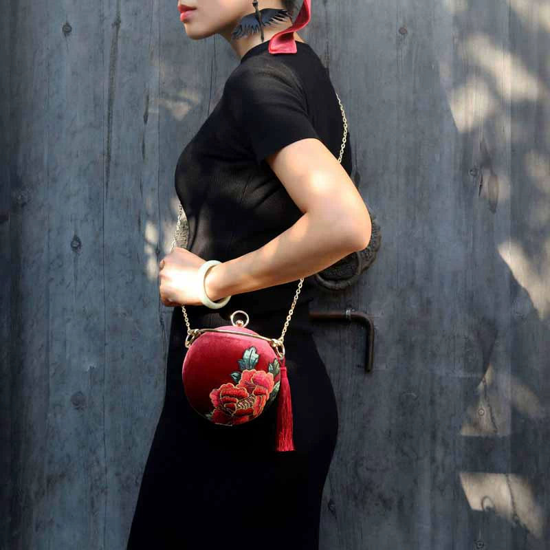 Chinese original ancient thorn shoulder handbag mini gold bag