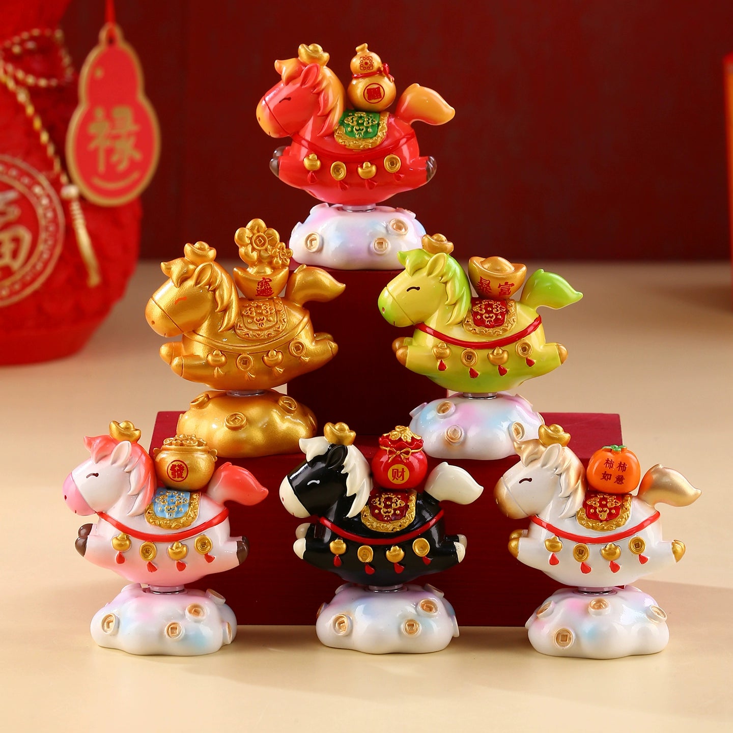 2026 Year of the Horse Decorative Lucky Pony Figurine – New Year Gift