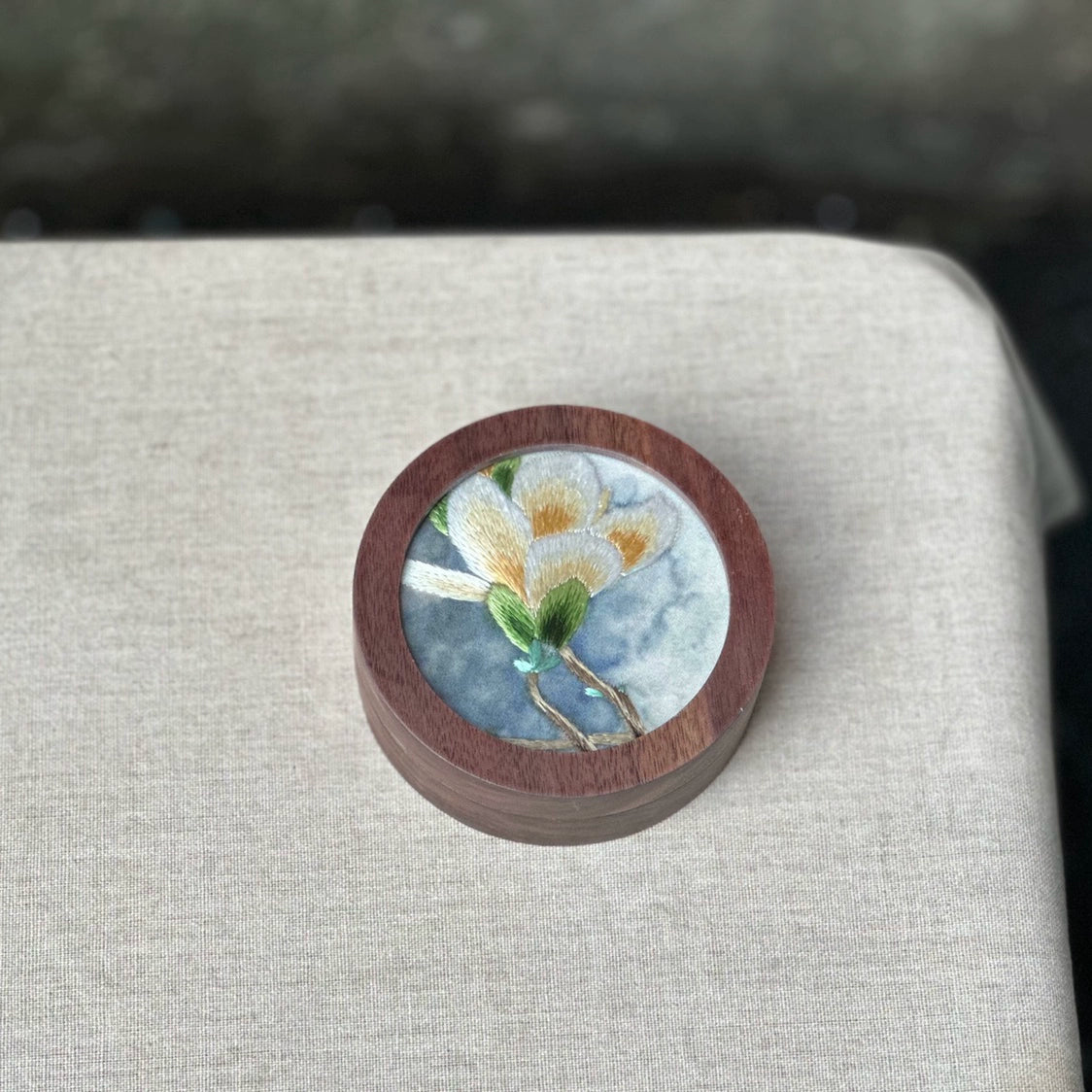 Chinese Embroidered Jewelry Box