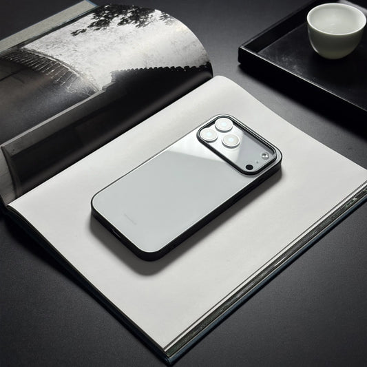 White cloud non-slip full-coverage glass premium phone case