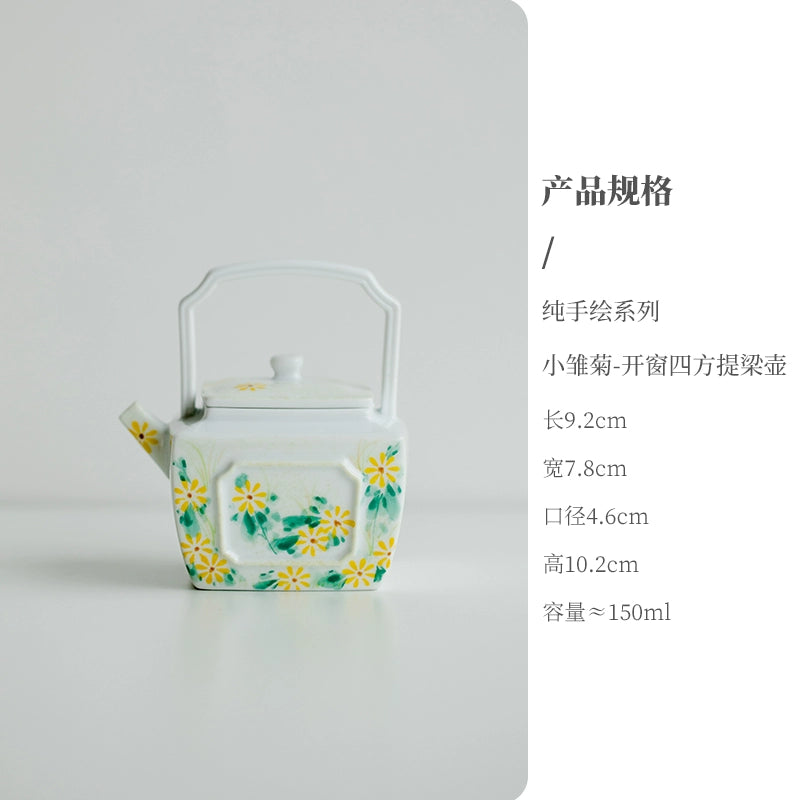 Hand-Painted Butterfly Orchid Dual-Aperture Teapot