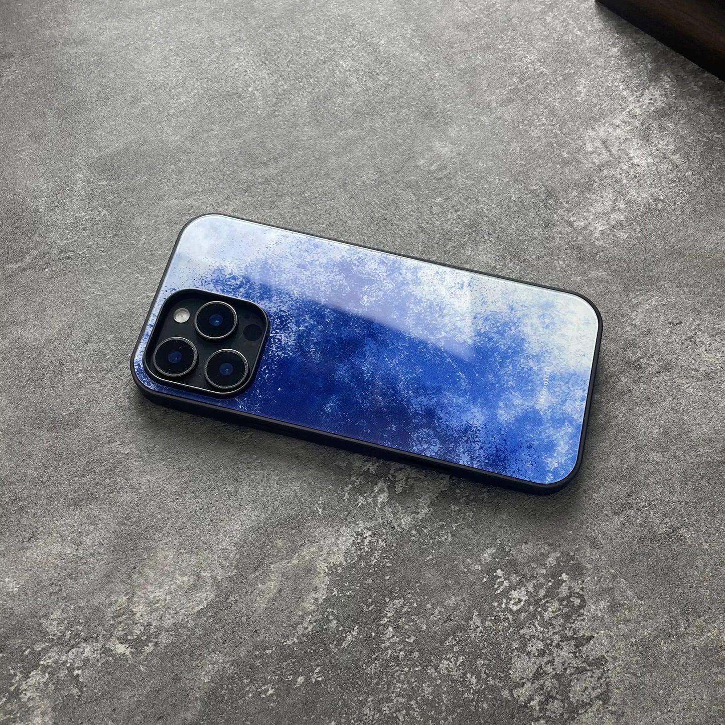 Blue frosted anti-slip full-coverage glass original premium phone case