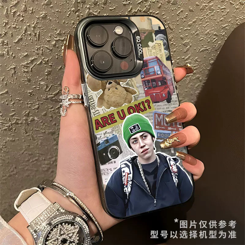 Shameless, unscrupulous Carl, with a high-end phone case.