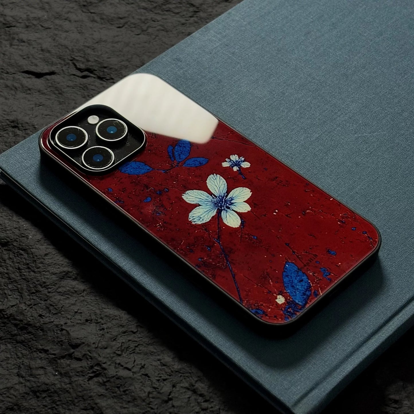 Burning White Orchid Full-Wrap Glass Original Design Premium Phone Case