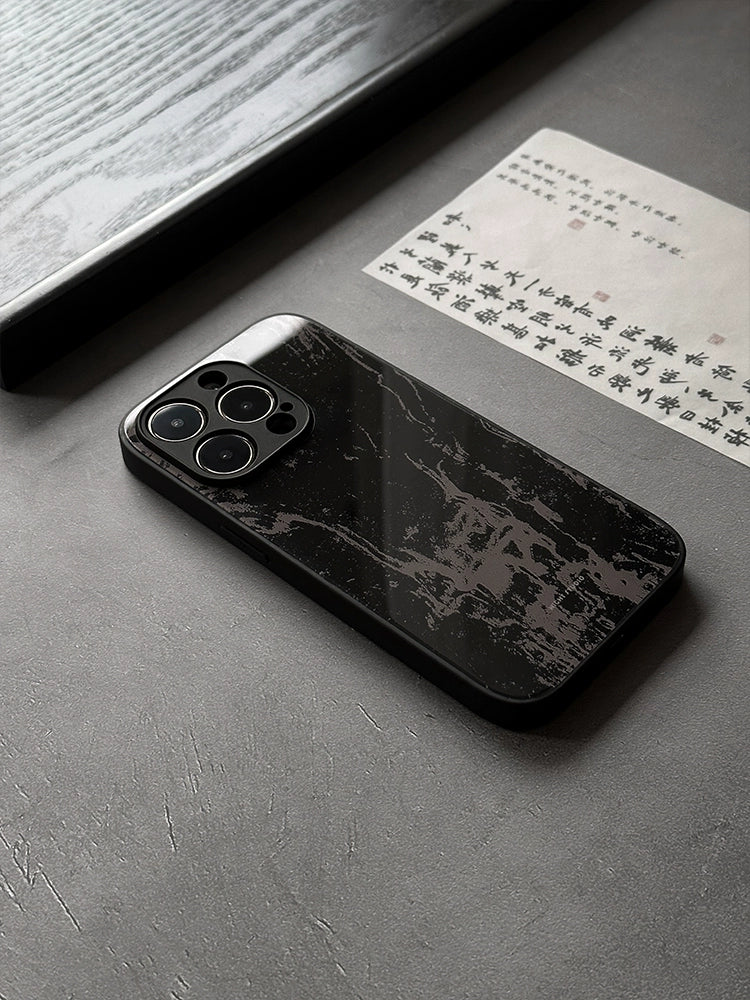 Night Studio Artistic Brown Cracked Black Phone Case