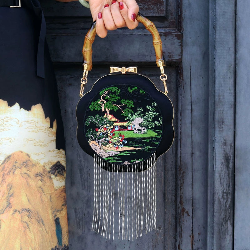 Chinese original antique spring color flow mouth gold bag